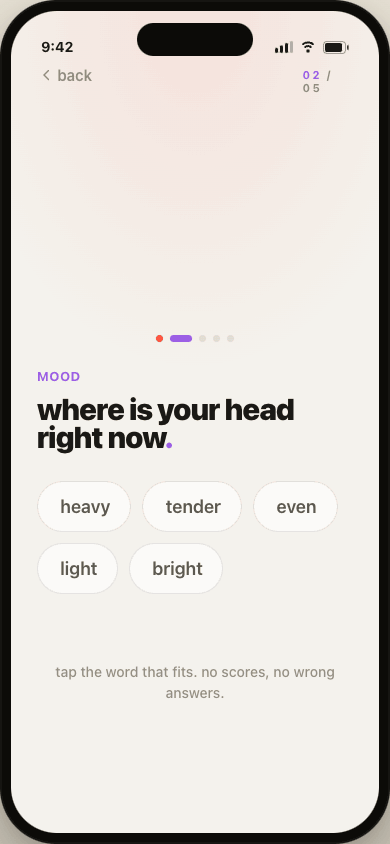 HUNGER app — naming the mood signal